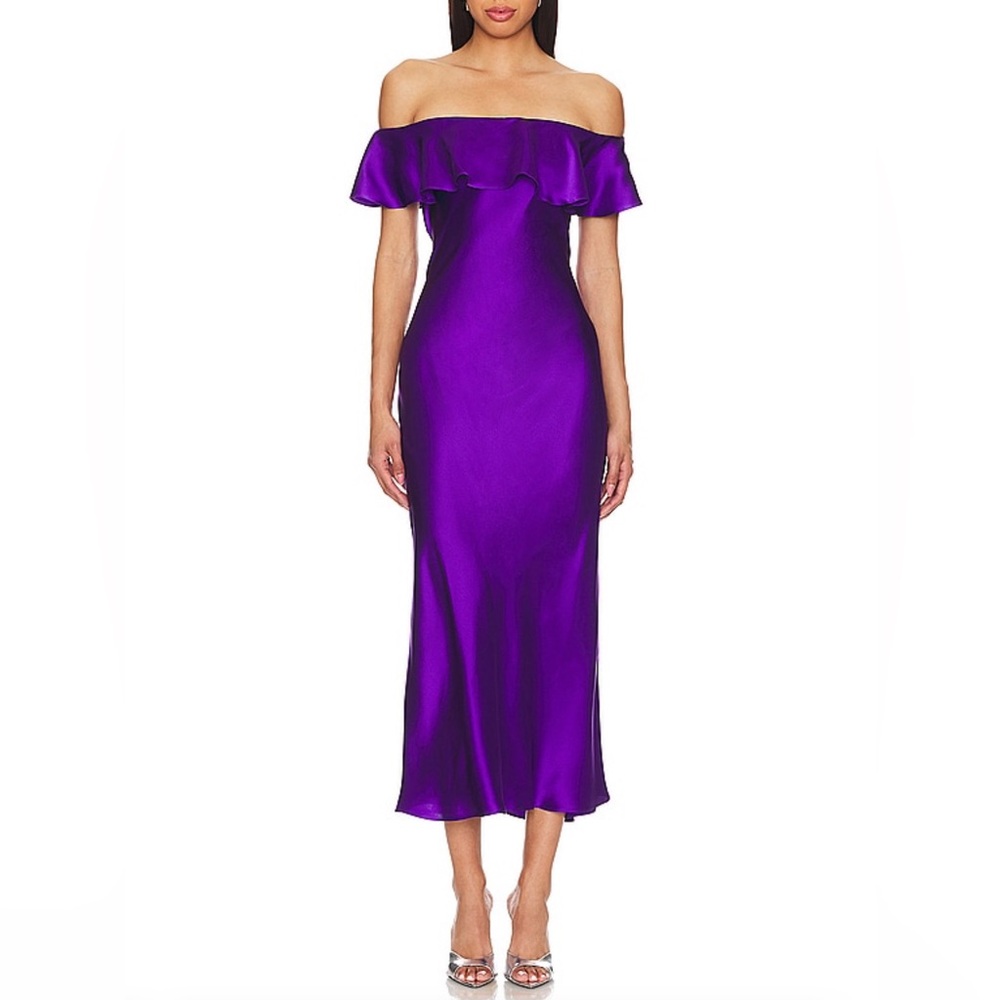 DANNIJO Off the Shoulder Dress in Violet, Size XS - Picture 1 of 16